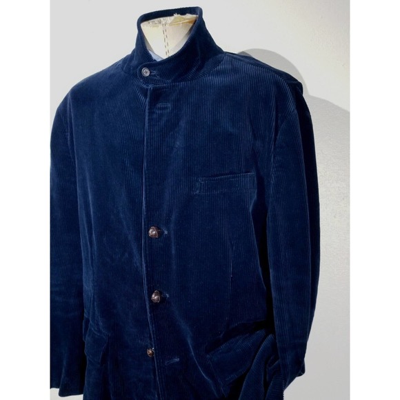 Vintage POLO Ralph Lauren Blue Corduroy Shooting Hunting Coat Jacket XXL 48L rrl - Picture 1 of 10